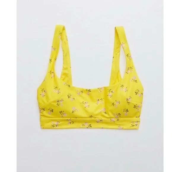 Aerie Wide Strap Scoop Top and High Rise Crossover Bottoms Bikini Set - Picture 2 of 3